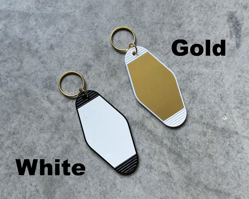 12-Pack Plastic Blank Motel Keychains Sublimation