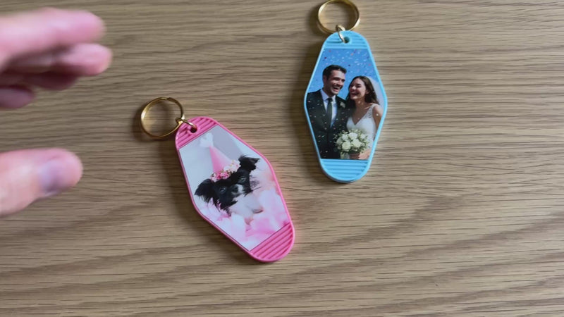 12-Pack Plastic Blank Motel Keychains Sublimation