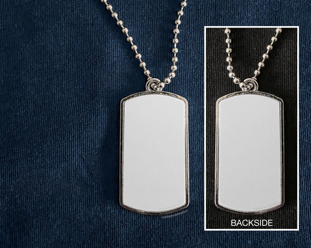 Creative Sublimation Dog Tag Necklace With Chain DIY Hip Hop