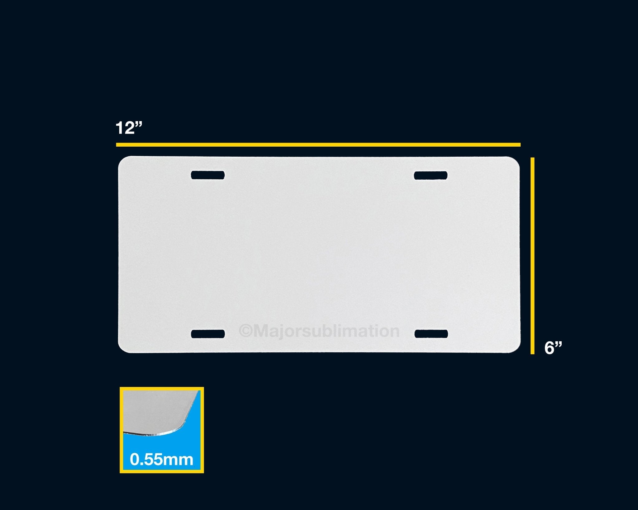 Sublimation License Plate BLANKS - Pack of 50, 100, 200 - Triple UV Coated  .025 Thick -- FREE Shipping